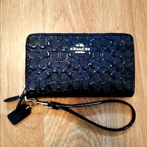NWT Black Coach Wristlet